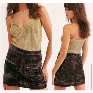 Free people NWT Velvet Skirt size 8